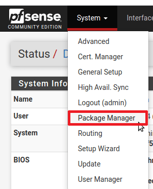 pfsense screen