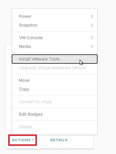 Instalace VMware tools