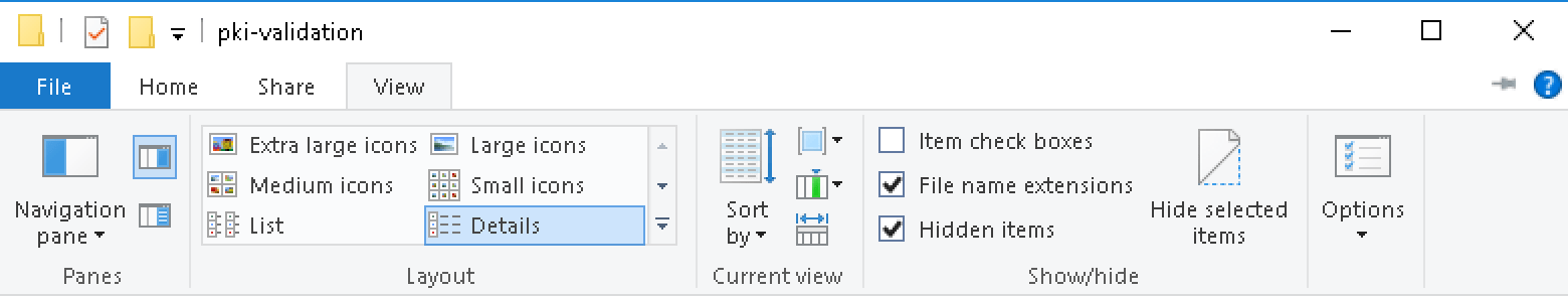 Screen – PKI validation